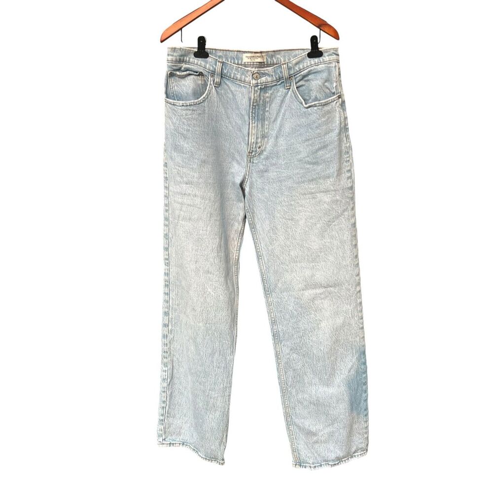 Abercrombie & Fitch 14L high Rise 90s Relaxed Jeans Light Wash Wide Legs blue